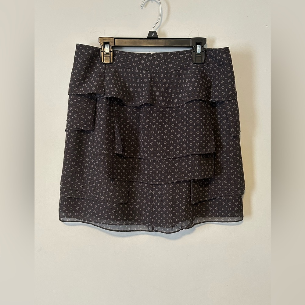 Banana Republic Womens Brown Patterned Tiered Layer Lined Skirt Size 8